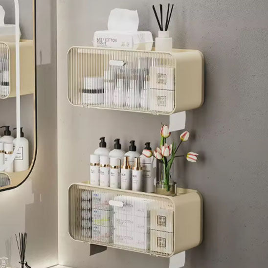 ĂtagĂšre salle de bain murale avec rangement compact et gain de place.