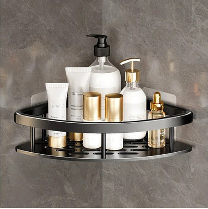 Étagère murale de salle de bain triangulaire noire design moderne