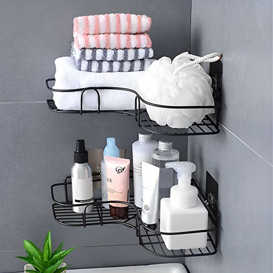 Étagère murale salle de bain sans perçage avec fixation adhésive facile