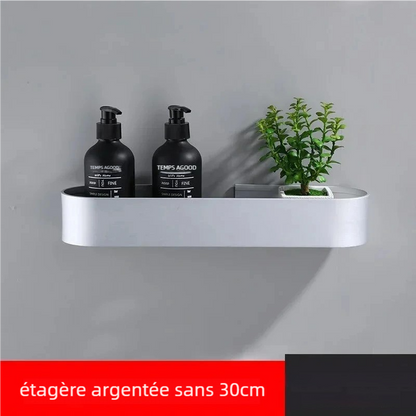 Étagere murale salle de bain sans barre, design minimaliste et élégant