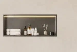 Étagère salle de bain murale avec lumière LED intégrée 90 cm