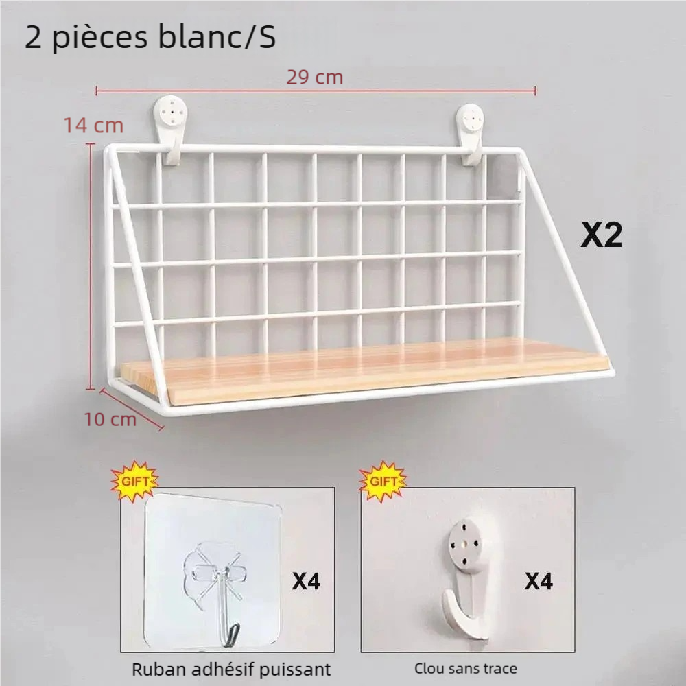 Étagère salle de bain murale pour articles de toilette et serviettes