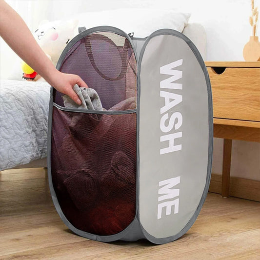 Panier à linge portable avec poignées renforcées, idéal pour transporter le linge sale facilement