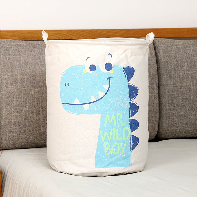 Panier à linge motif caméléon coloré, rangement pratique et pliable.