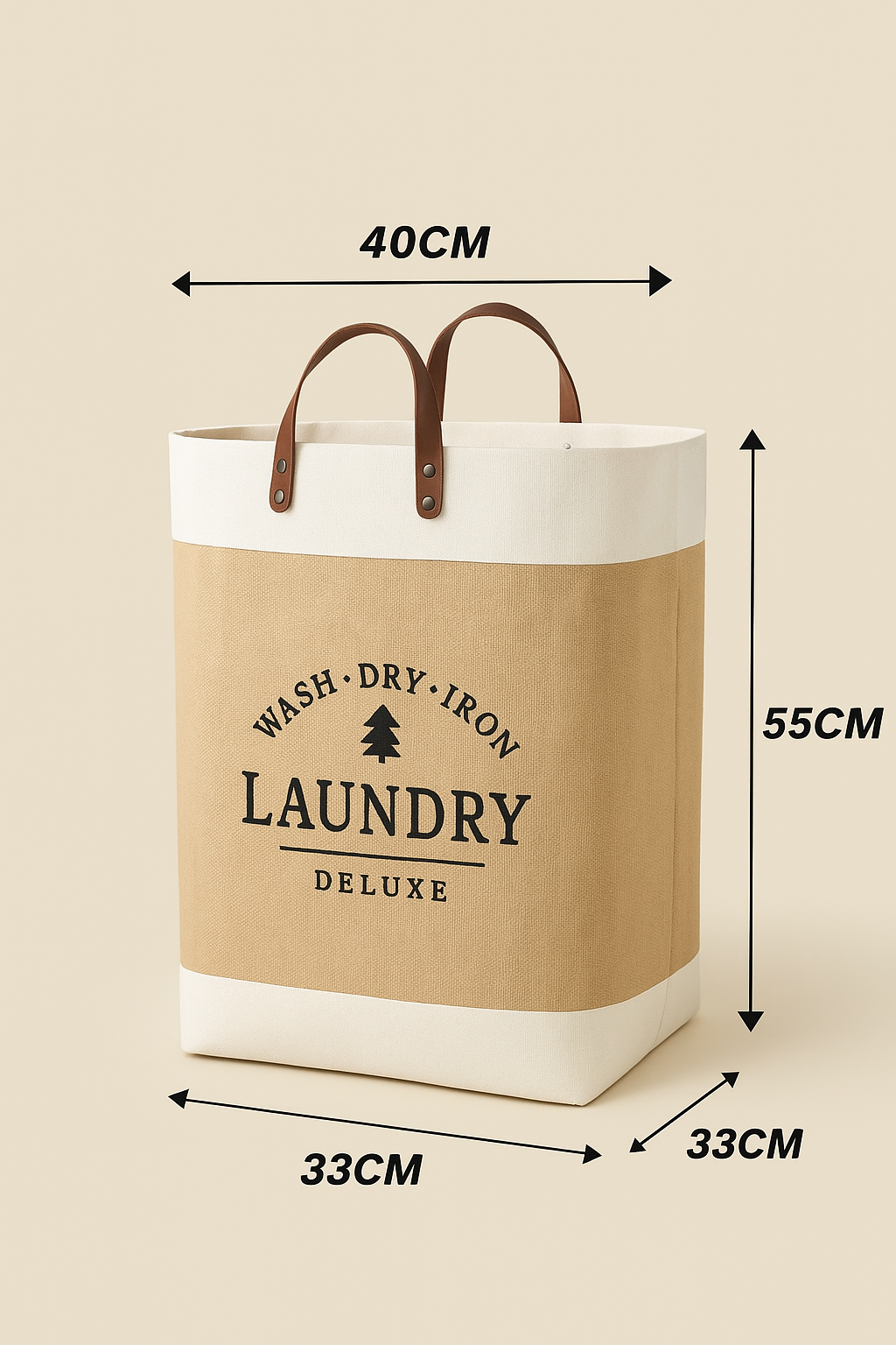 Panier à linge éco-responsable en coton durable et respirant.