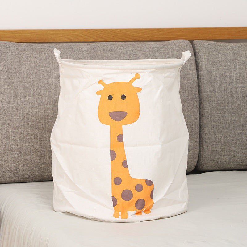 Panier à linge girafe longue, motif amusant et pliable.