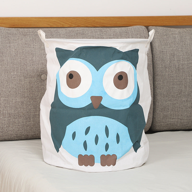 Panier à linge hibou classique, style épuré pour tous les intérieurs.