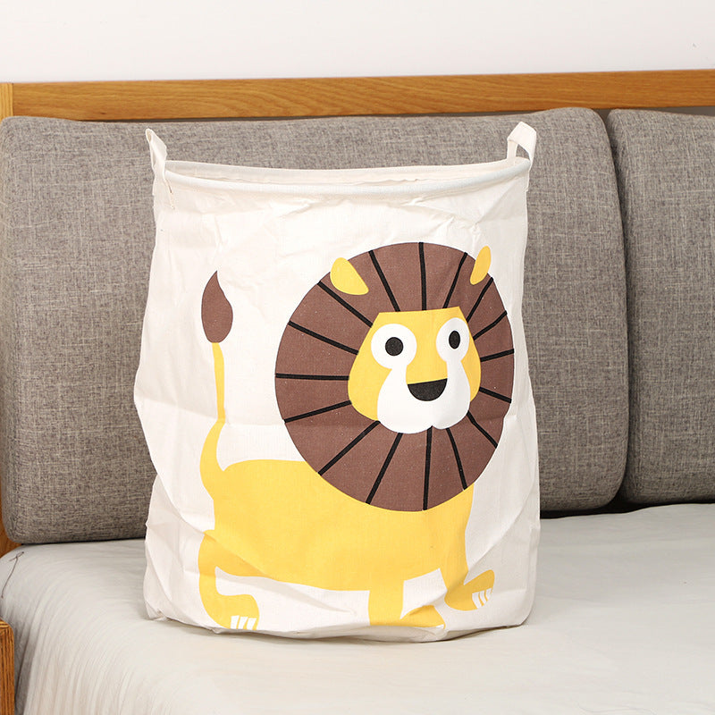 Panier à linge lion, grand format pratique pour vêtements ou jouets.