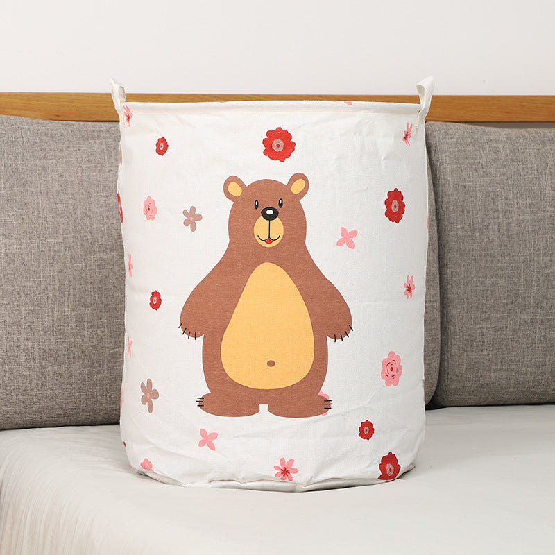 Panier à linge ours Dumbo en tissu résistant, décoration amusante pour bébé.