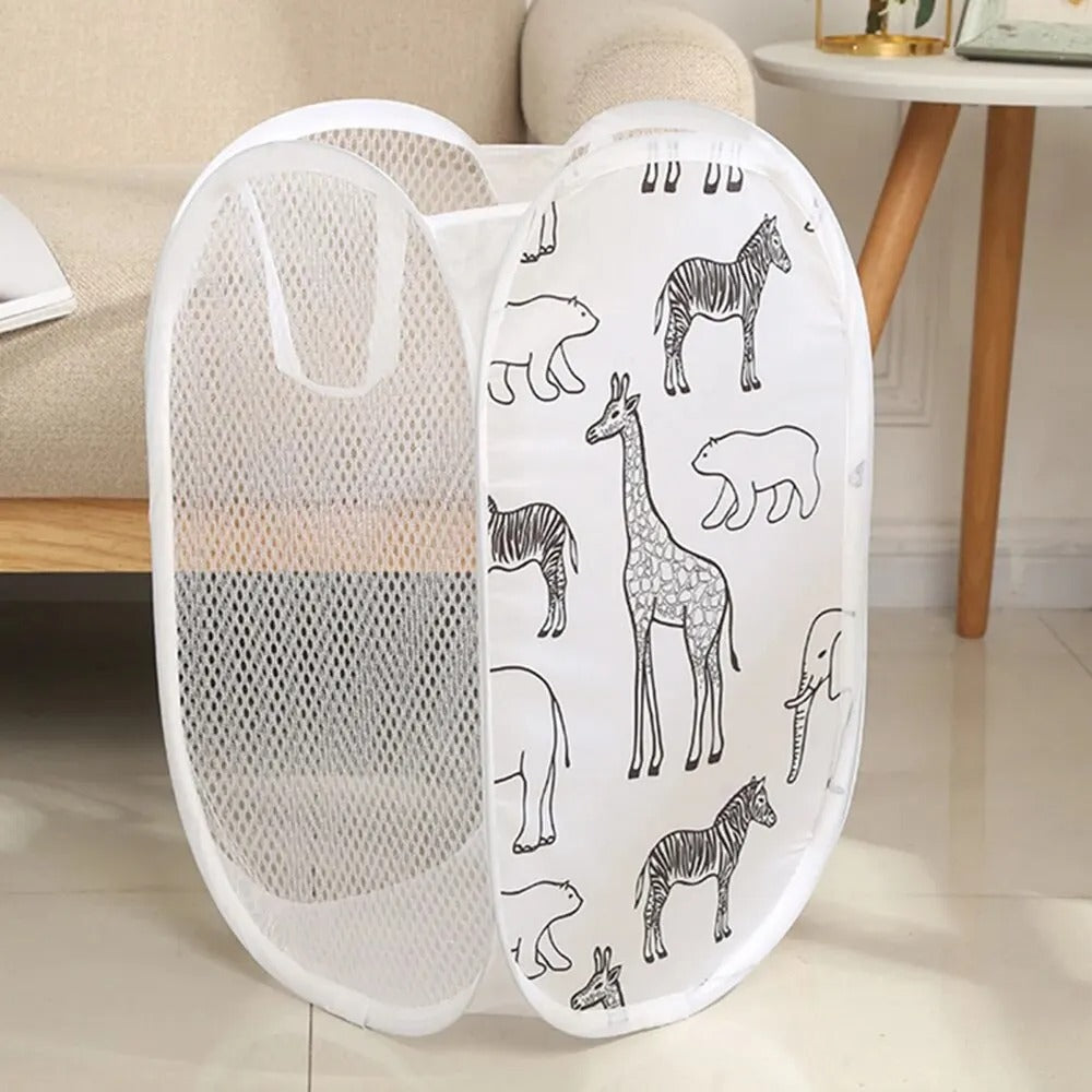 panier à linge pliable blanc décoratif pour salle de bain et chambre