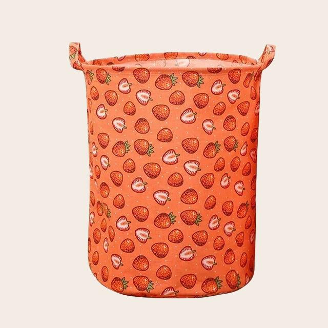 Panier linge pliable motif colore pour enfant rouge et a motif 