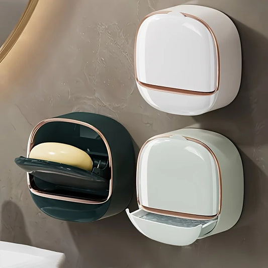 Porte-savon mural gain de place pour douche moderne.