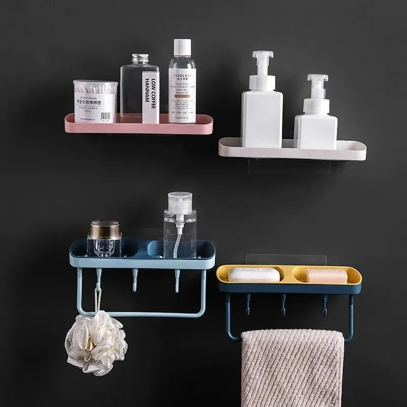 Double compartiment pour savon et shampoing solide, parfait pour une douche bien organisée.