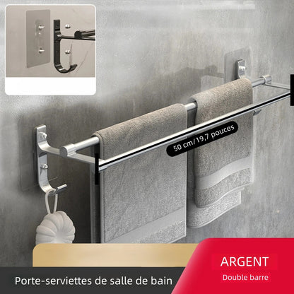 Porte-serviette mural en acier inoxydable, résistant à la rouille et à l’humidité.