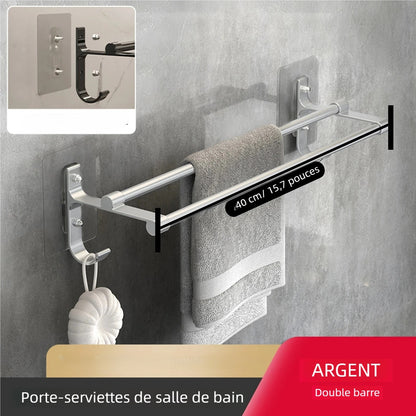 Porte-serviette mural extensible, parfait pour optimiser les petits espaces.