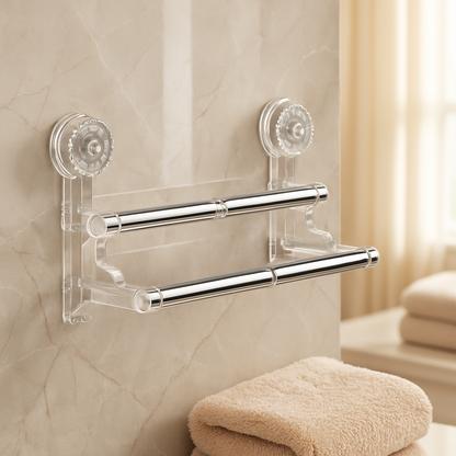 Porte-serviette mural extensible 50 à 100 cm pour gagner de la place dans la salle de bain