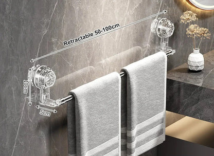 Porte-serviette mural sans perçage à installation facile par ventouse rotative