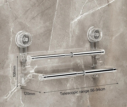 Porte-serviette mural avec ventouse fixation solide supportant jusqu’à 10 kg