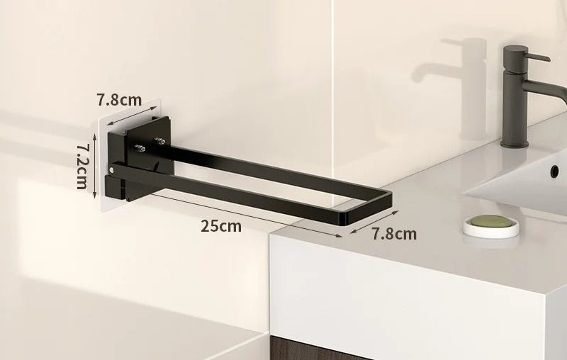 Porte-serviette mural salle de bain en acier carbone, résistant à la rouille