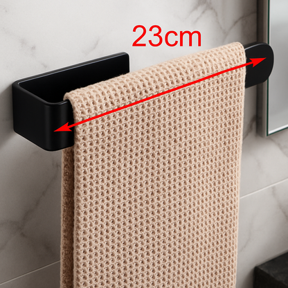 Porte serviette mural finition noir mat pour salle de bain élégante