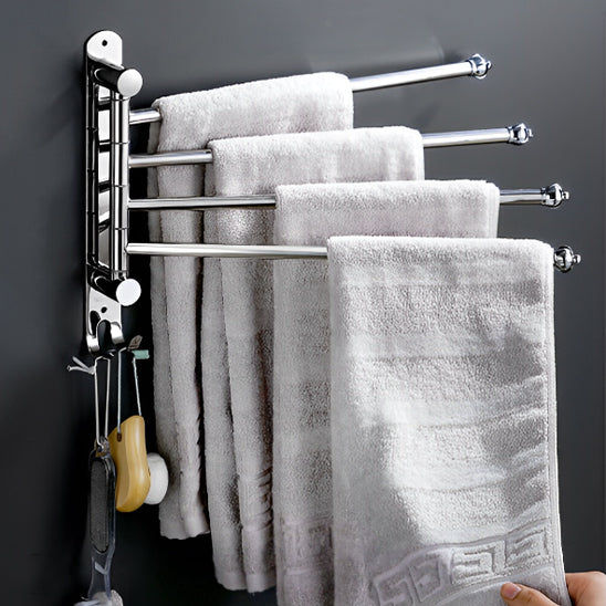 Porte serviette salle de bain avec bras pivotants pour séchage rapide et gain de place