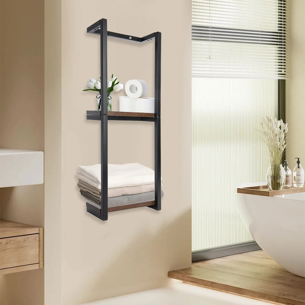 Porte-serviettes mural gain de place, idéal pour petites salles de bain