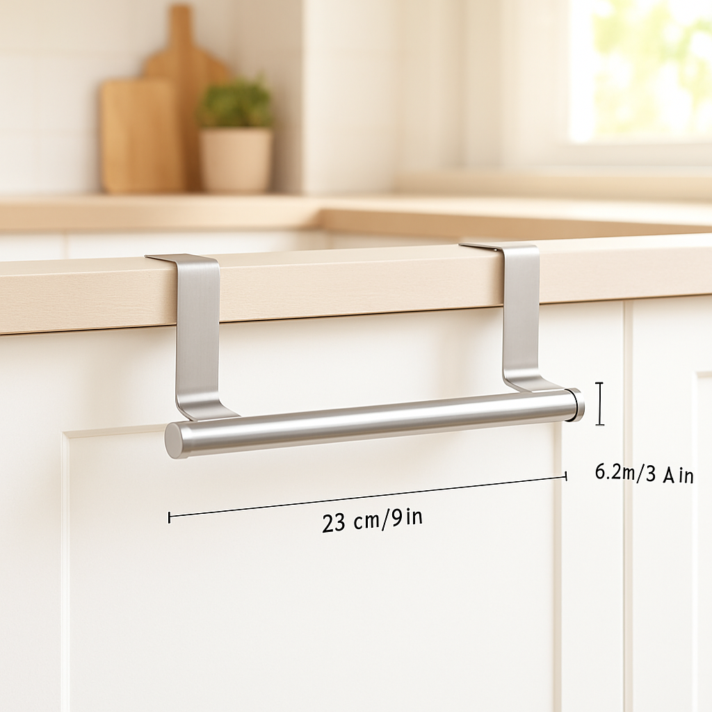 Porte-serviettes suspendu en acier inoxydable 23 cm pour cuisine pratique