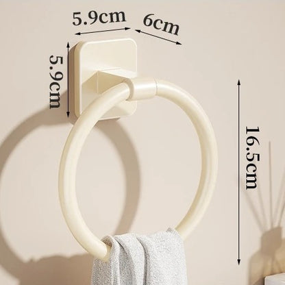 Porte-serviettes pratique pour salle de bain, sans perçage ni vis.